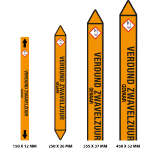 Leidingmarkering Verdund zwavelzuur / NL