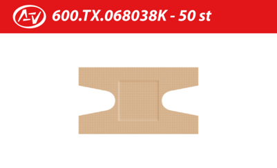 Elastische textielpleisters knokkel 68x38mm 50 st