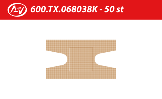 Elastische textielpleisters knokkel 68x38mm 50 st